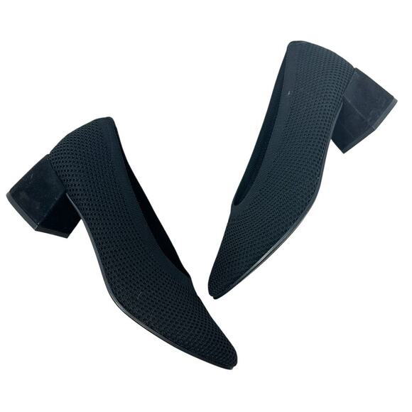 Eileen Fisher Gabby Recycled Stretch Knit Pump Heels Black Size US 8.5‎ - Picture 1 of 12